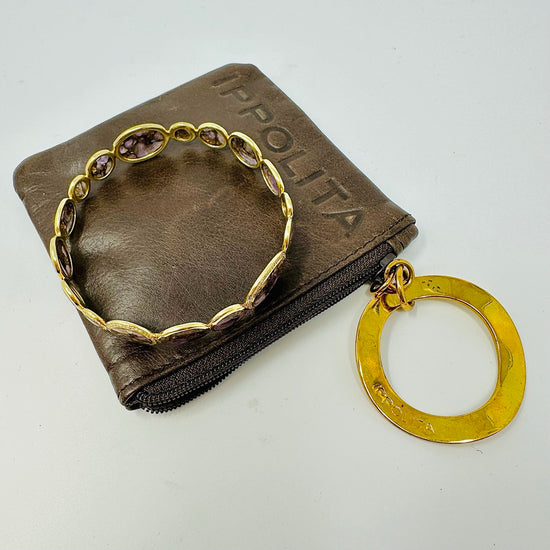 Ippolita 18K Gold Bangle Bracelet with Amethyst and Diamond