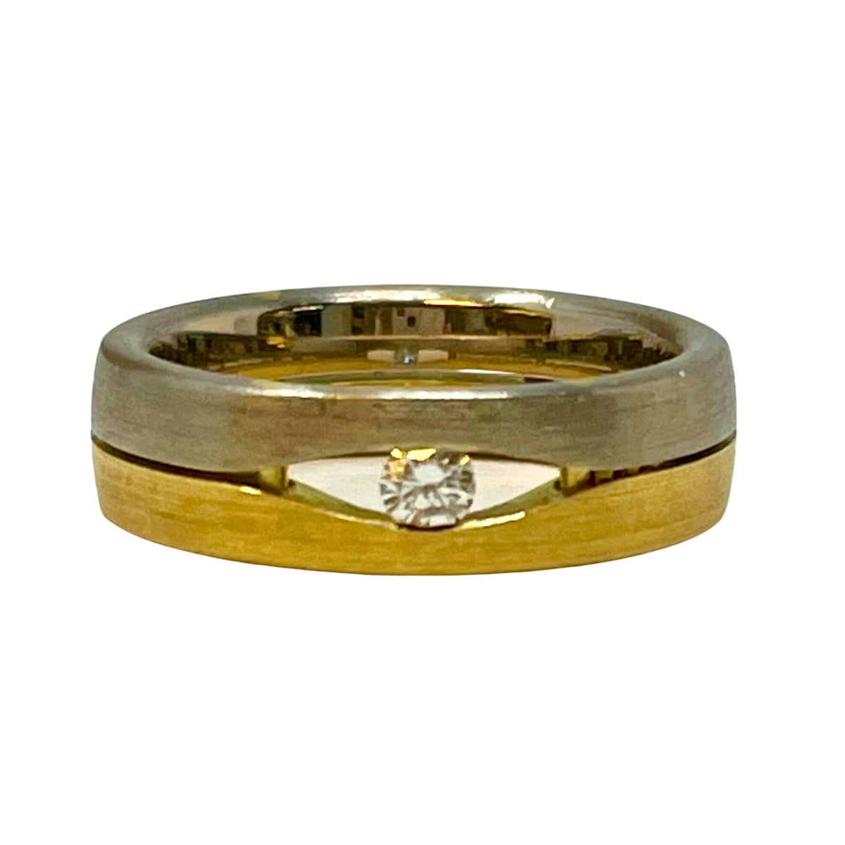 Christian Bauer 18K Yellow and White Gold Band with Diamond