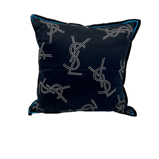 Load image into Gallery viewer, YSL Scarf Pillow with Logo Print
