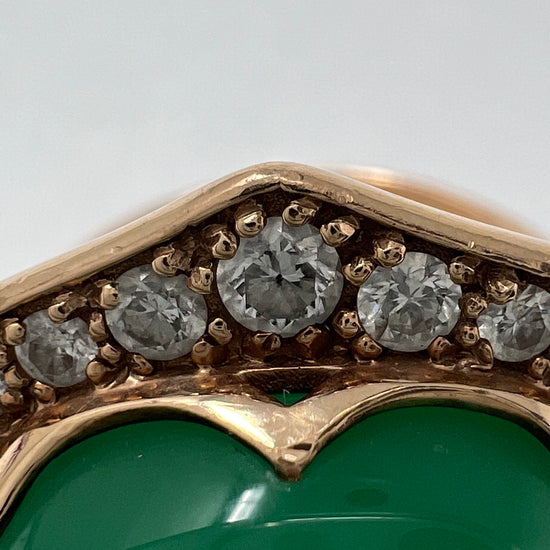Aspery 14K Rose Gold Gold Ring with Chrysoprase and Diamonds